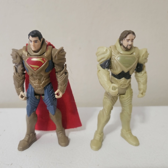 Mattel Man Of Steel Superman Action Figures Set Of 2 - Picture 1 of 6